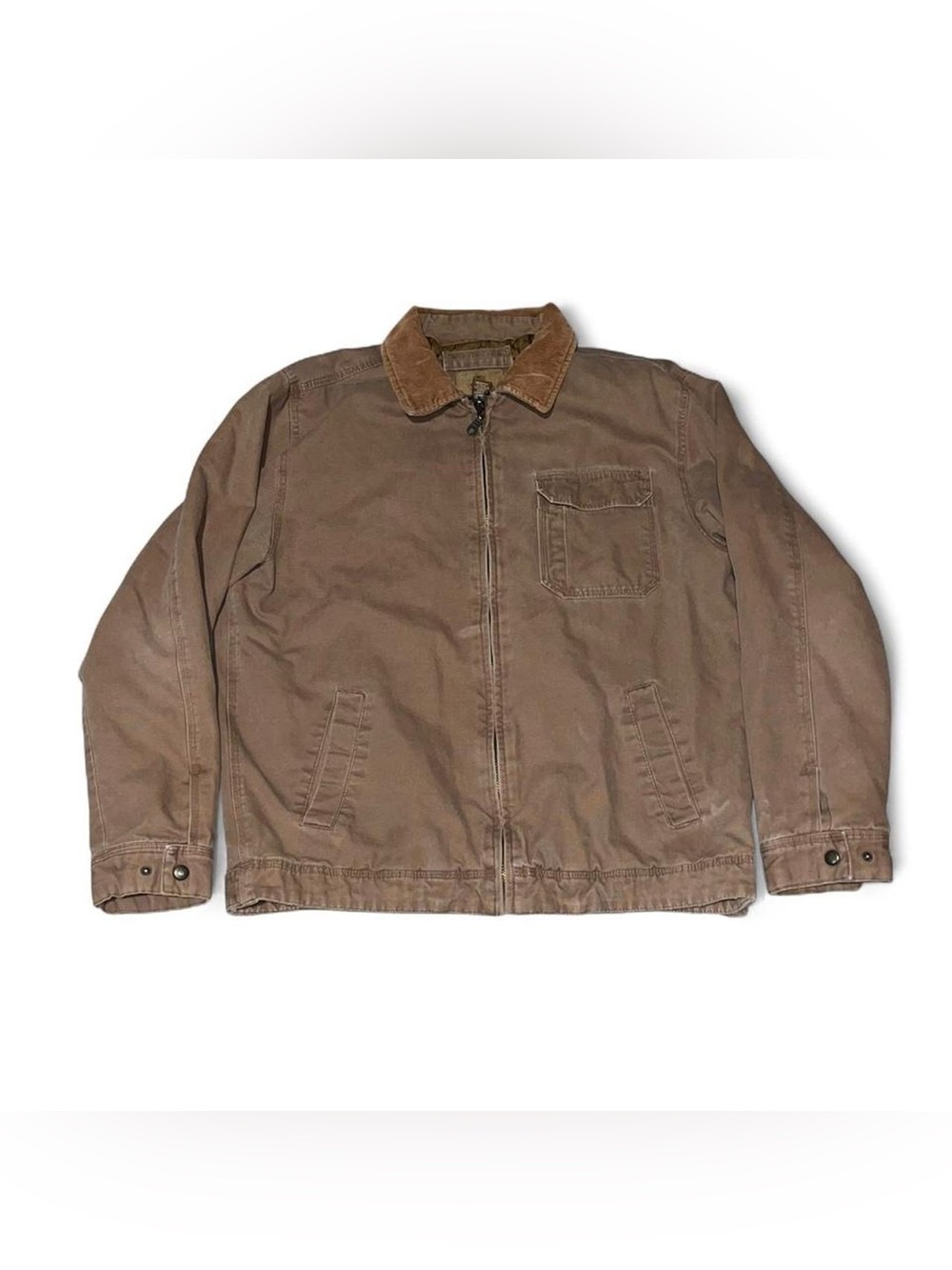 Vintage 90s Faded Glory Chore Coat Barn Jacket Quilted Brown Canvas Workwear